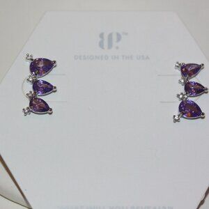 NEW WITH TAGS  Bomb Party Earrings Happiness Found RBP6583 Violet Cubic Zirconia